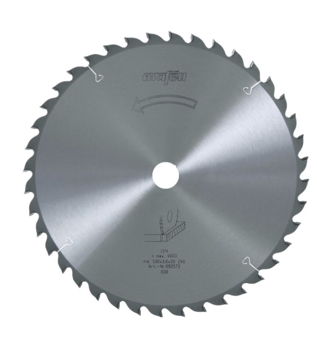 Sägeblatt-HM 330 x 2,2/3,6 x 30 mm, Z 40, WZ, für Feinschnitte in Holz