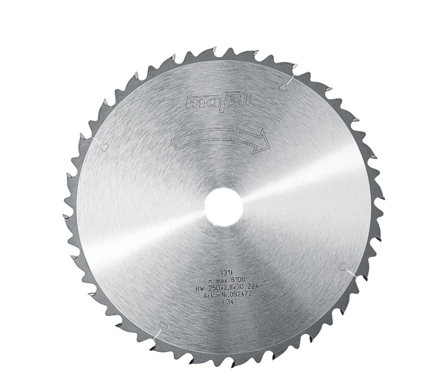 Sägeblatt-HM 250 x 1,8/2,8 x 30 mm, Z 24, WZ, für Längsschnitte