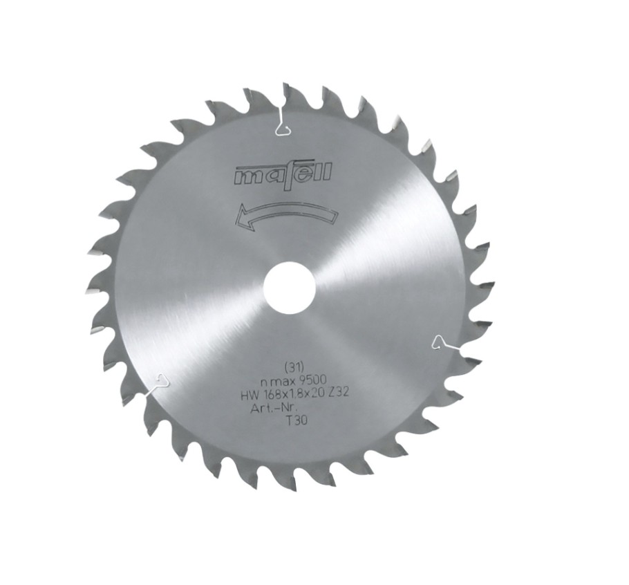 Sägeblatt-HM 168 x 1,2/1,8 x 20 mm, Z 32, WZ, für Feinschnitte in Holz
