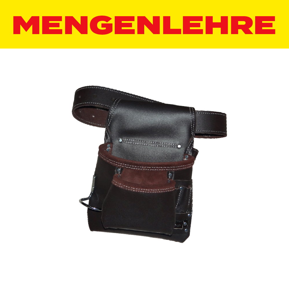 MENGENLEHRE Nageltasche Nabuk-Leder Vollledergürtel
