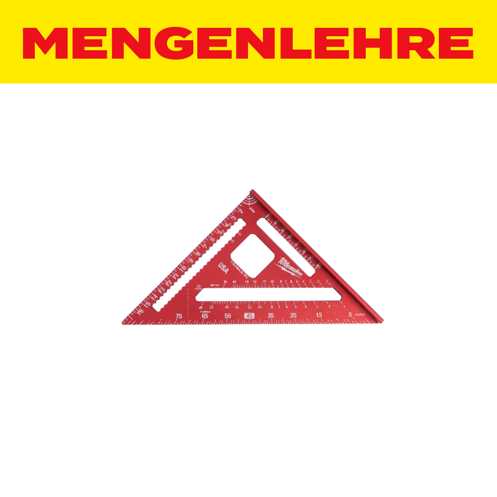 MENGENLEHRE Milwaukee Anschlagwinkeldreieck metrisch 180 mm