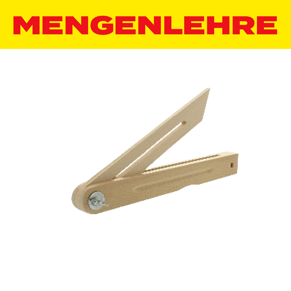 MENGENLEHRE Winkelschmiege aus Buchenholz