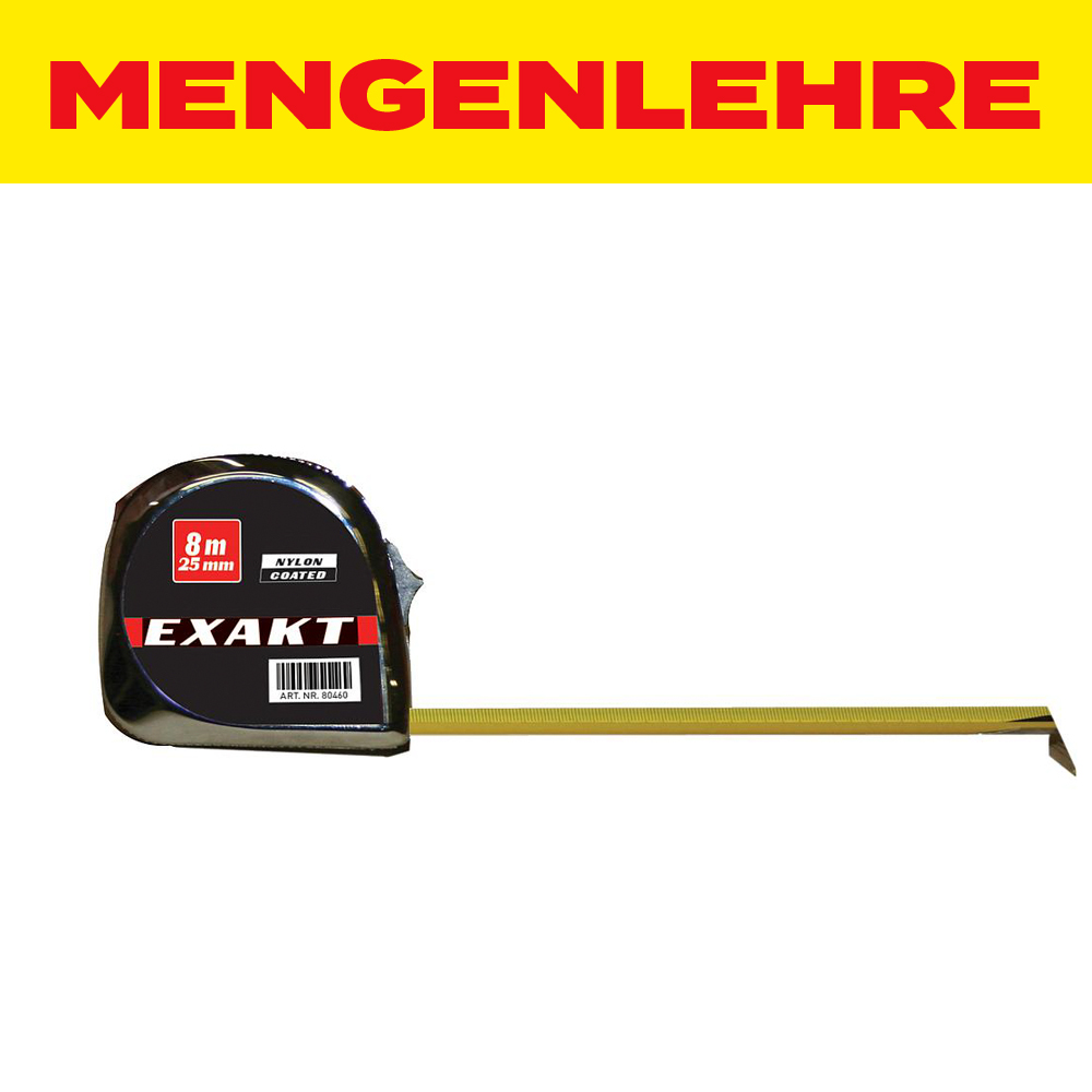 MENGENLEHRE Exakt Rollmeter 8 Meter / 25 mm