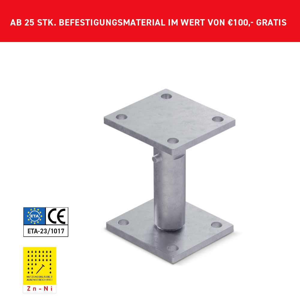 1 Stück STÜTZENFUSS-SET W1 ZINK - NICKEL