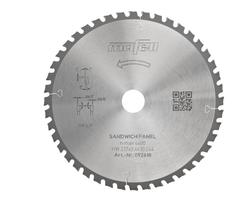 Mafell Sägeblatt KSB-SP 237 HW, 237 x 2,4 x 30 mm, Z44, WZFA, Sandwich Panel