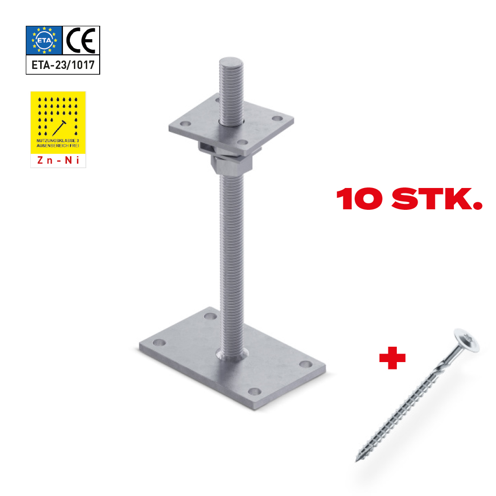 Stützenfuß - Set UNI Zink-Nickel
