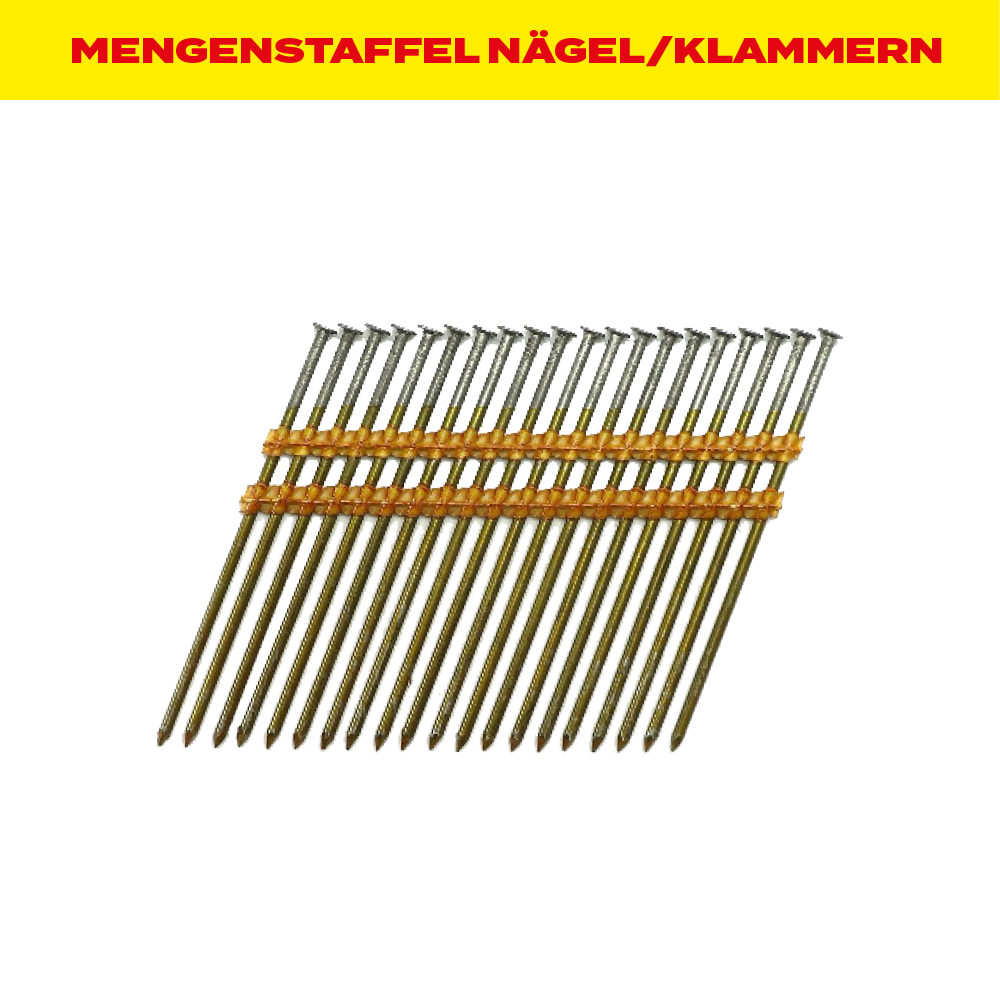 MENGENSTAFFEL Nagelstreifen 20° Kunstoff, glatt-blank, 4,2 x 145 mm