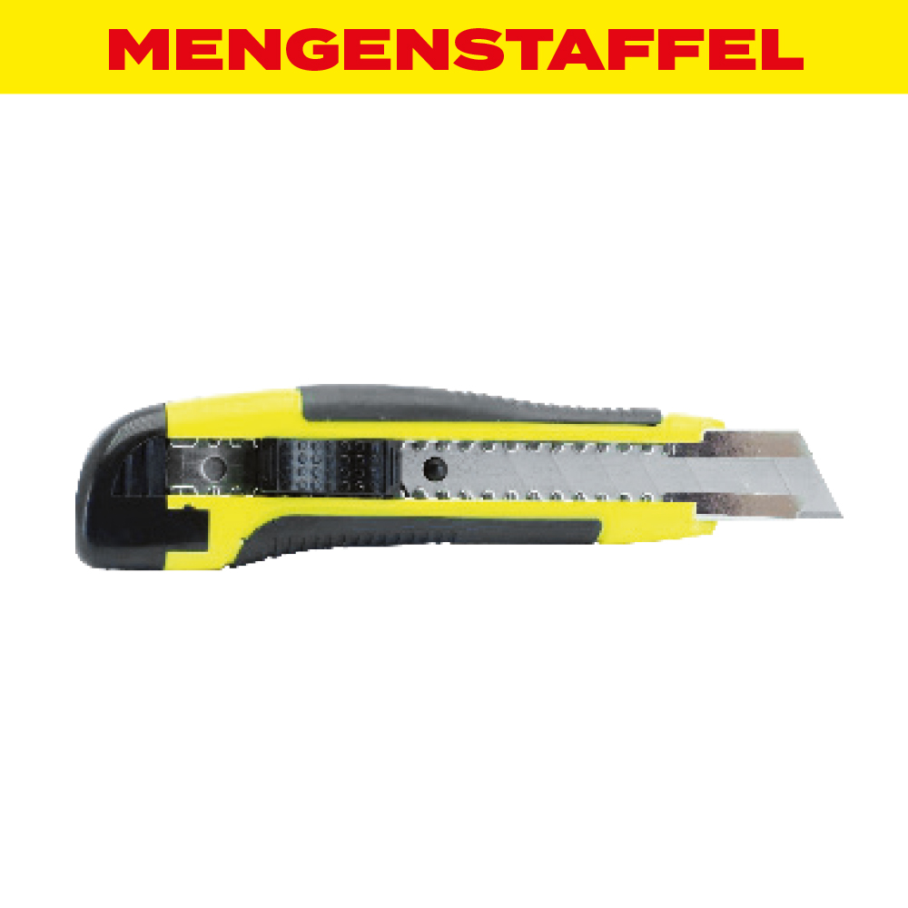 MENGENSTAFFEL Profi Cutter mit Gummigriff für Abbrechklingen