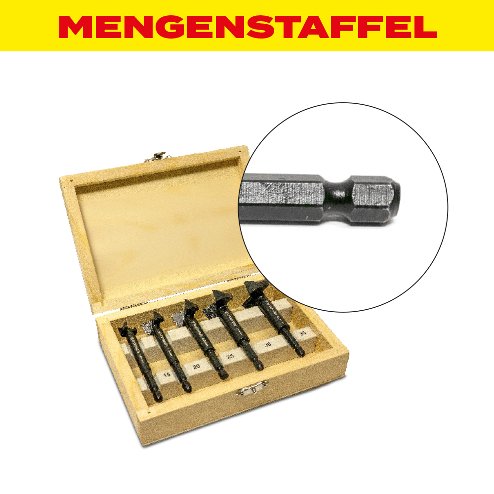 MENGENSTAFFEL Forstnerbohrerkassette 5 teilig 15-35mm