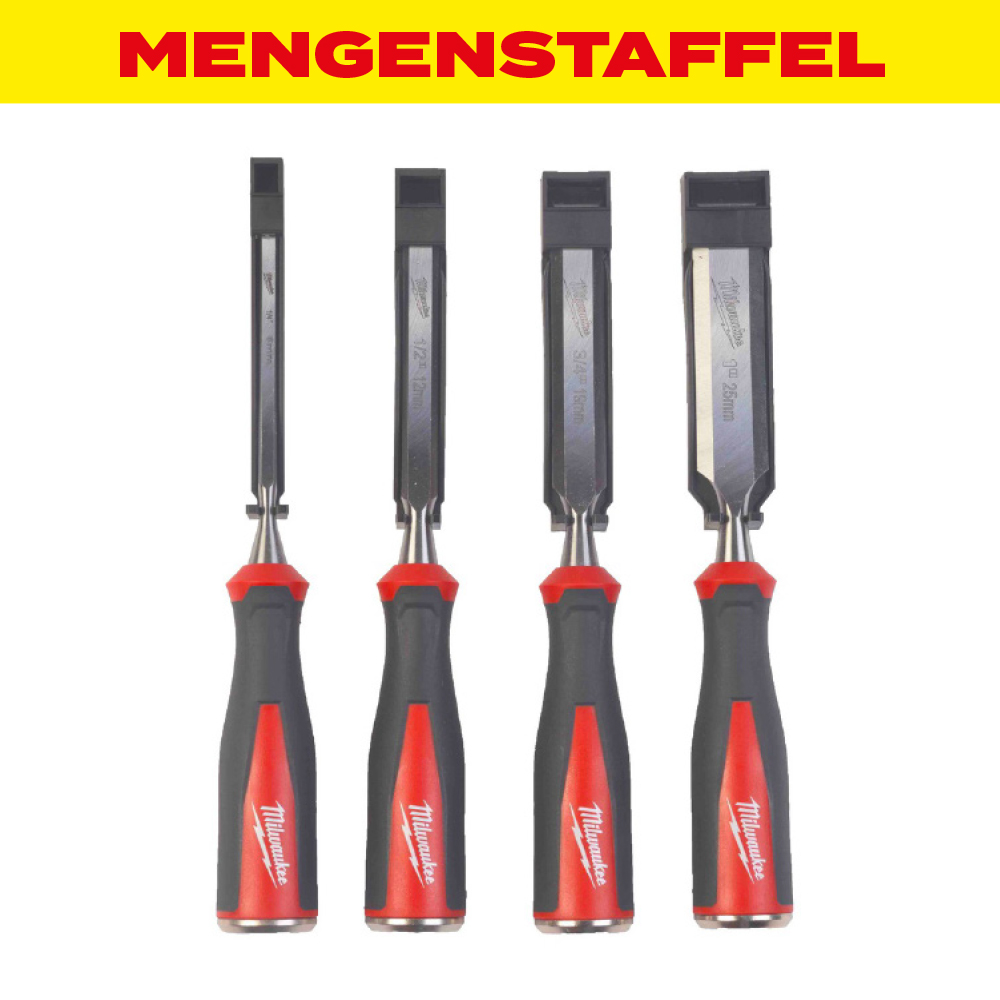 MENGENSTAFFEL Milwaukee Stechbeitel Set 4 teilig