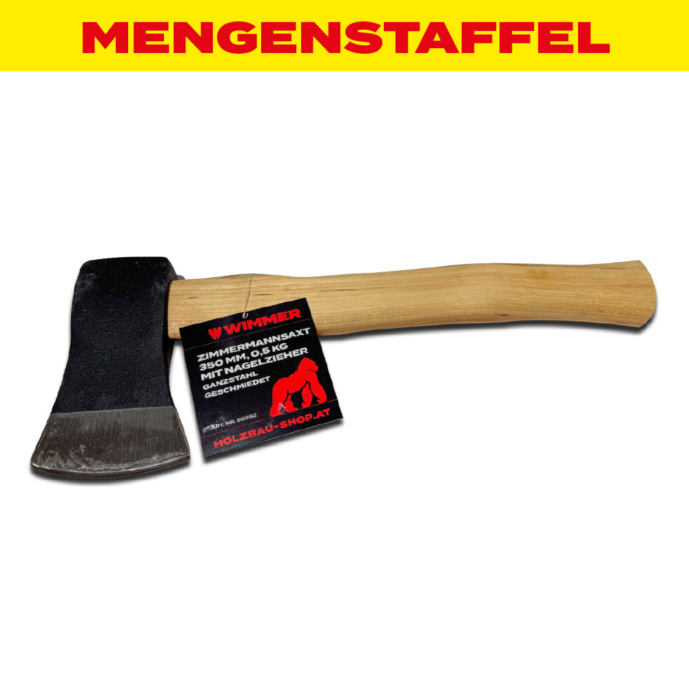 MENGENSTAFFEL Zimmermannsaxt 600 mm - 1 kg geschmiedet