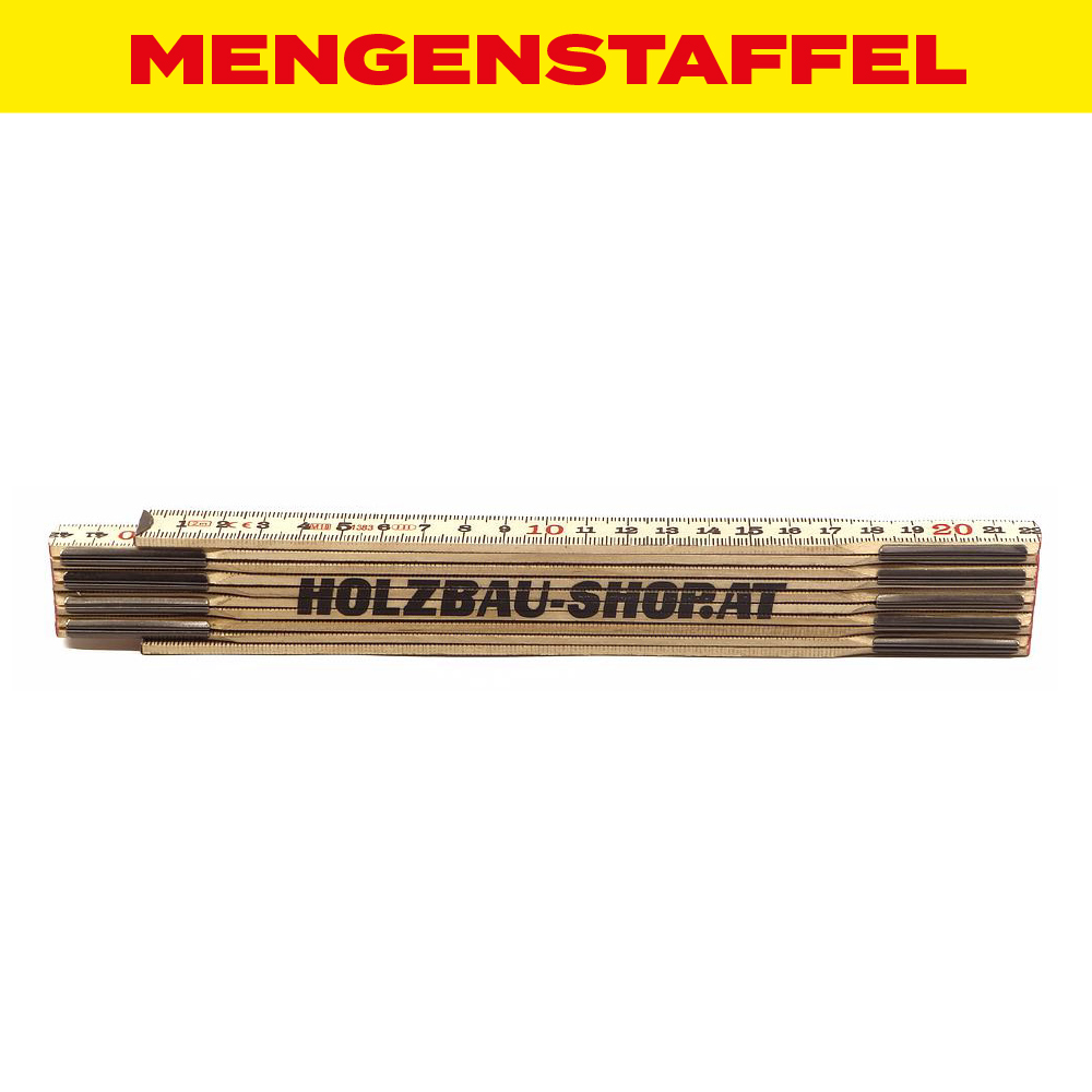 MENGENSTAFFEL Zollstock - Meterstab 2 Meter, extra dünn