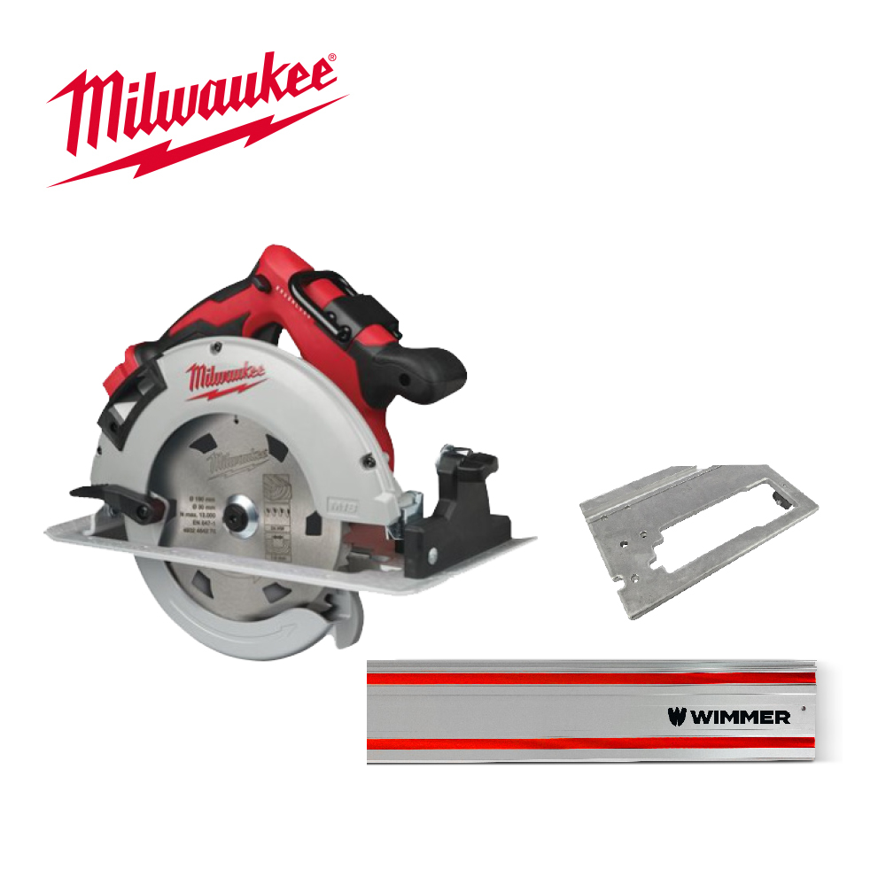Grüner Daumen Milwaukee Akku-Handkreissägen-Set M18BLCS66-0X inkl. Adapter und Führungsschiene F1600
