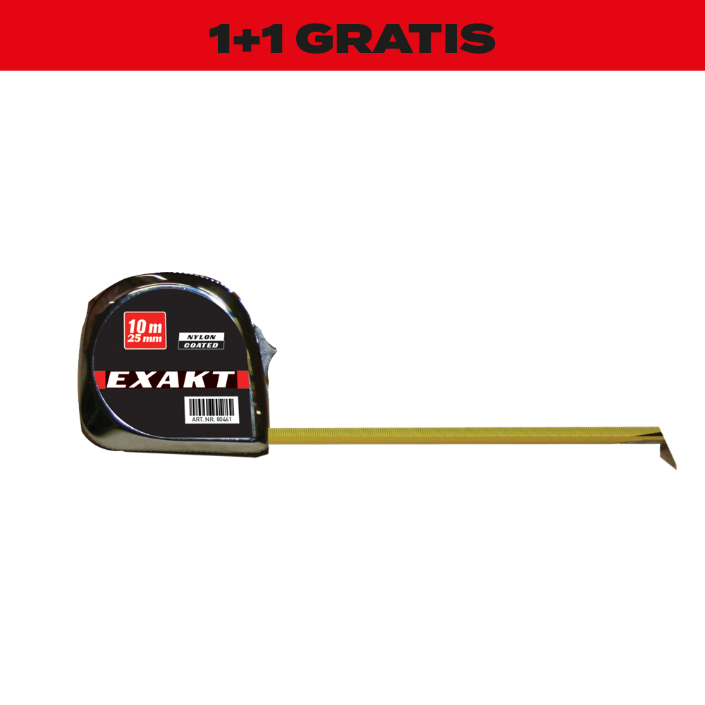 1+1 Gratis Exakt Rollmeter 8 Meter / 25 mm