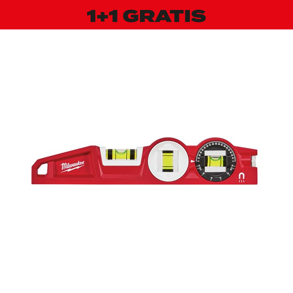 1+1 Gratis Milwaukee Wasserwaage Torpedo 360° 250 mm magnetisch