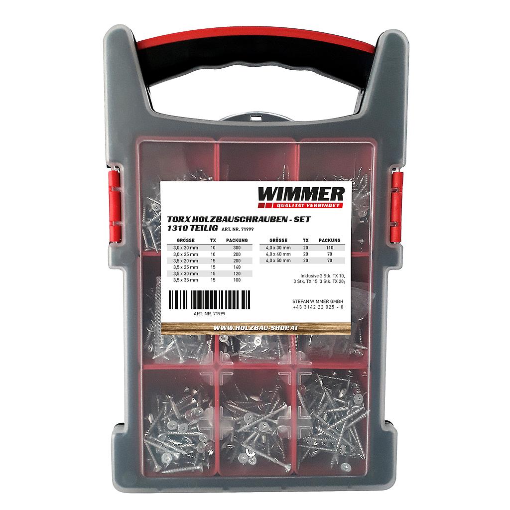 Torx Holzbauschrauben - Sortiment 1.310-teilig, Schabenut, Fräsrippen  