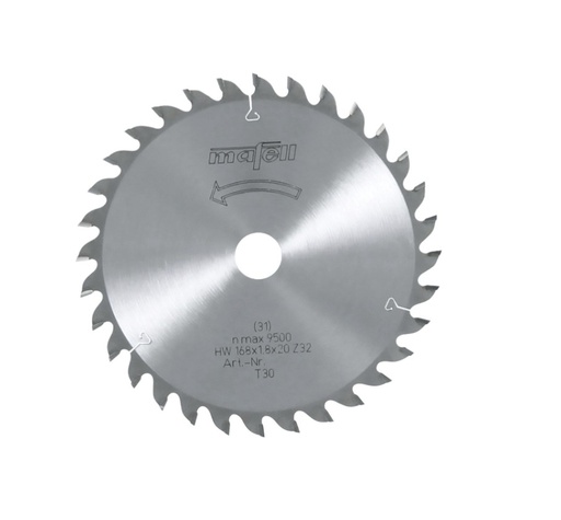 [092480] Sägeblatt-HM 168 x 1,2/1,8 x 20 mm, Z 32, WZ, für Feinschnitte in Holz