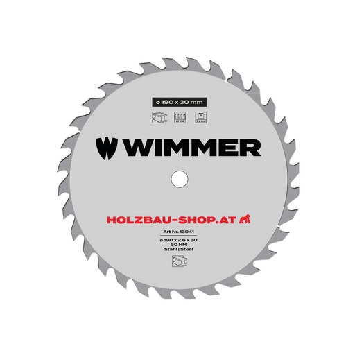 [58/25] Kreissägeblatt HM 190x30 60 Zähne zu Milwaukee M18BLCS66 für Metall