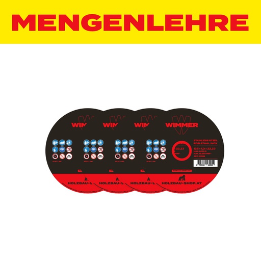 MENGENLEHRE Trennscheibe / Dünntrennscheibe 125 x 1 x 22,2 mm