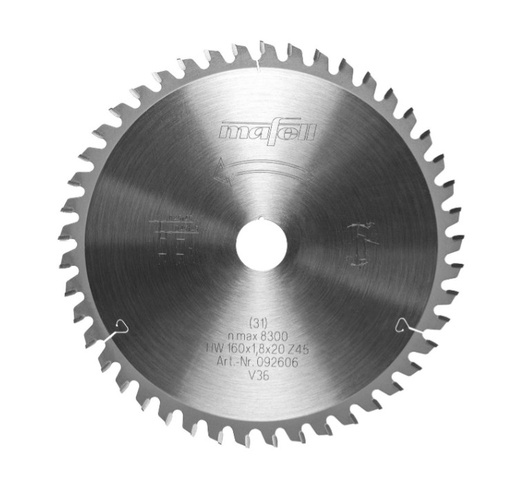 [092606] Mafell Sägeblatt KSB-L160 HW, 160x1,8x20 mm Z46, WZ/FA Laminate/HPL