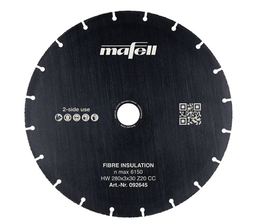 [092645] Mafell Sägeblatt KSB-FI 280 HW, 280 x 3 x 30 mm, Z20, CC, Fibre Insulation