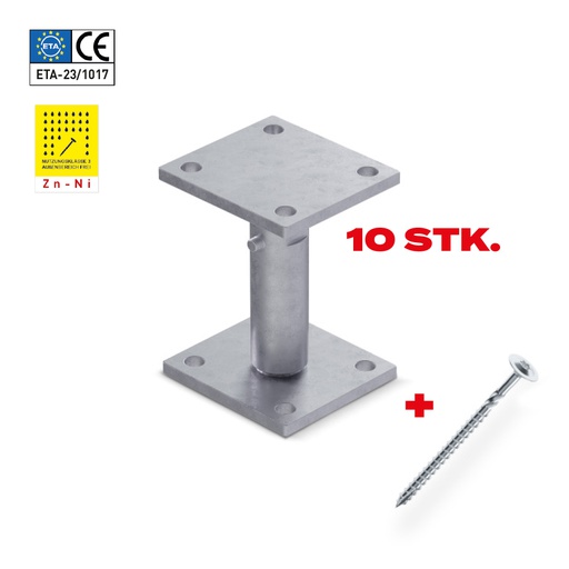 [16/26] Stützenfuß-Set W1 Zink-Zickel