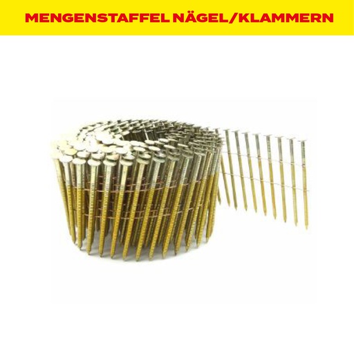 MENGENSTAFFEL Coilnägel 16° drahtgebunden glatt-blank 3,1 x 90 mm