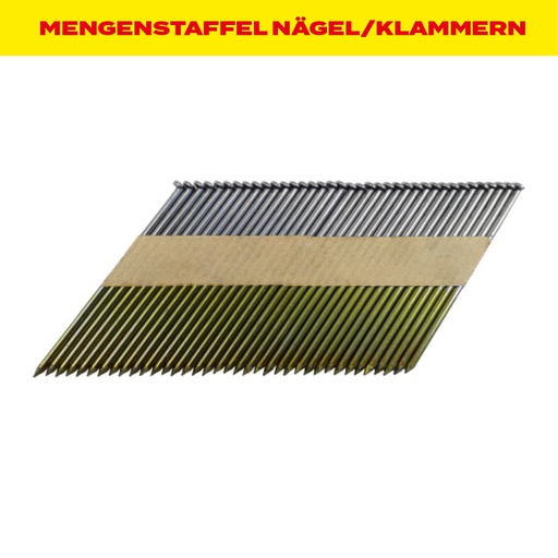 MENGENSTAFFEL Nagelstreifen 34° papiergebunden glatt-blank 2,8 x 70 mm