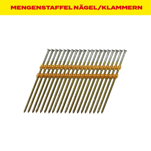 MENGENSTAFFEL Nagelstreifen 20° Kunstoff, glatt-blank, 4,2 x 145 mm