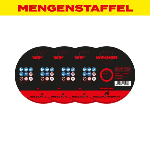 MENGENSTAFFEL Trennscheiben/ Dünntrennscheiben - Metall/INOX 125 x 1 x 22,2 mm /A46T-BF Premium INOX