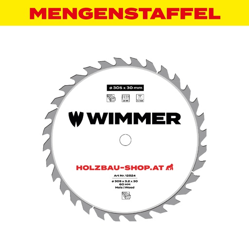 MENGENSTAFFEL Kreissägeblatt HM Holz 165 x 1,6 x 20mm / Z 24 zu M18FPS55