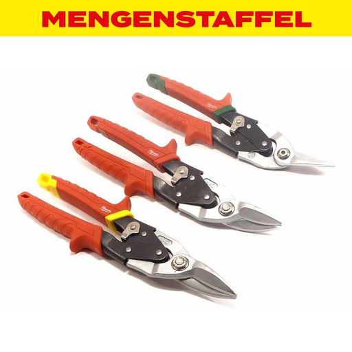 MENGENSTAFFEL Milwaukee Blechscheren - Set 3 teilig