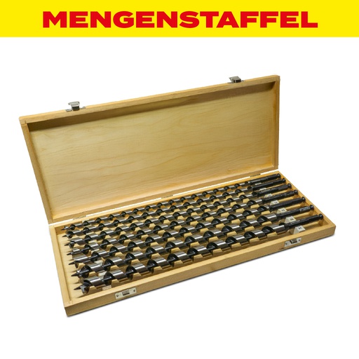 MENGENSTAFFEL Schlangenbohrer Kassette 7-teilig 460 mm 12-14-16-18-20-22-24 mm