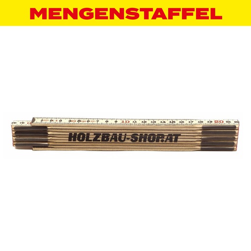 MENGENSTAFFEL Zollstock - Meterstab 2 Meter, extra dünn
