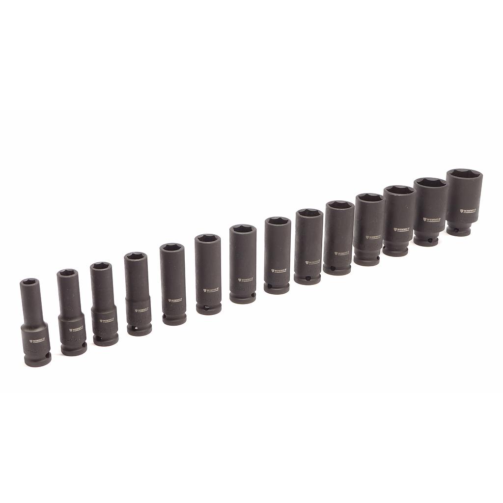 [40445] Schlagnussensatz  1/2" Antrieb, Länge 78 mm, 14 teilig SW 10 - 32 