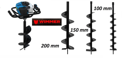 [95467] Benzin Erdbohrer inkl. Bohrer 100 - 150 und 200 mm